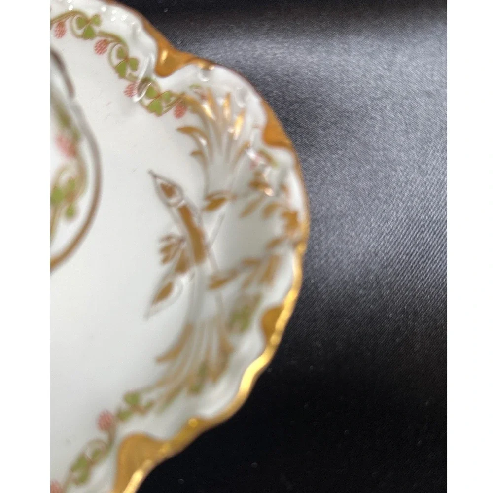 Haviland Limoges Gravy Boat Attached Underplate Schleiger 788 Floral Gold 9in